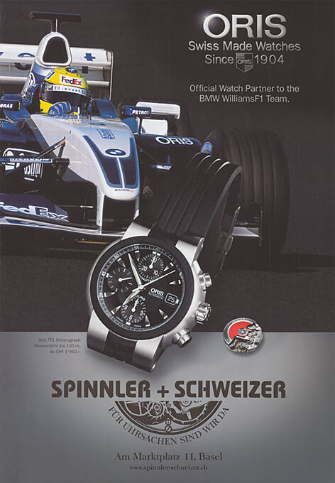 Oris, Swiss Made Watches, Spinnler & Schweizer, Basel