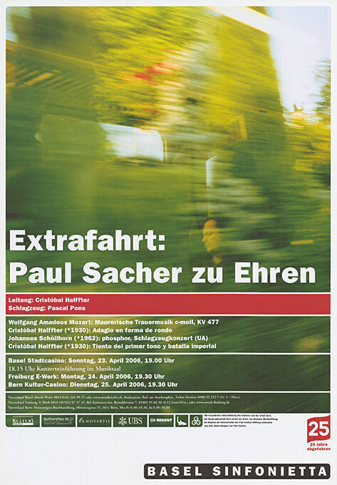 Extrafahrt: Paul Sacher zu Ehren, Basel Sinfonietta