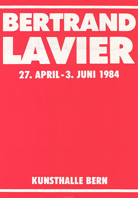 Bertrand Lavier, Kunsthalle Bern