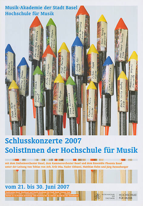 Schlusskonzerte 2007, Solistlnnen der Hochschule für Musik