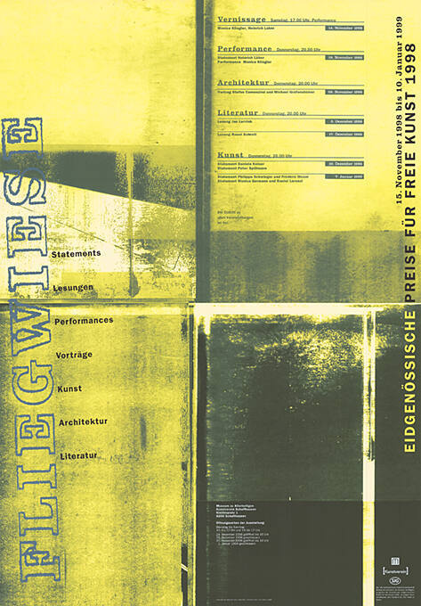 Fliegwiese, Eidgenössische Preise für freie Kunst 1998, Museum zu Allerheiligen Schaffhausen