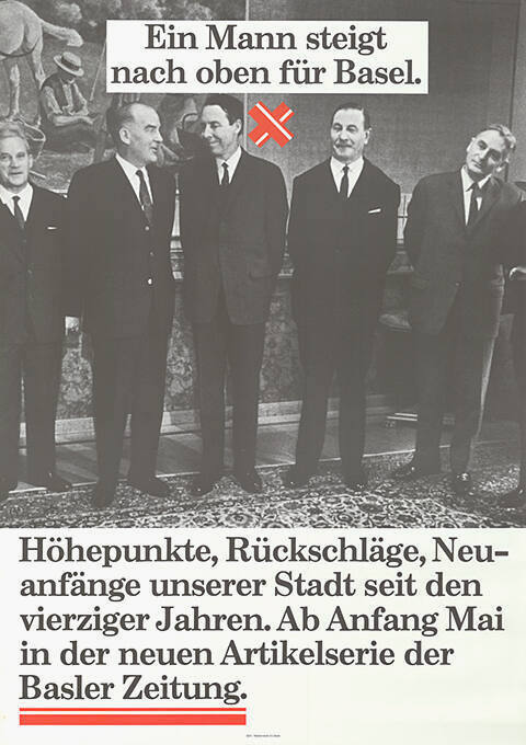 Ein Mann steigt nach oben für Basel. […] Basler Zeitung.