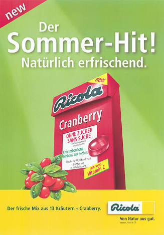 Der Sommer-Hit! Natürlich erfrischend. Ricola Cranberry