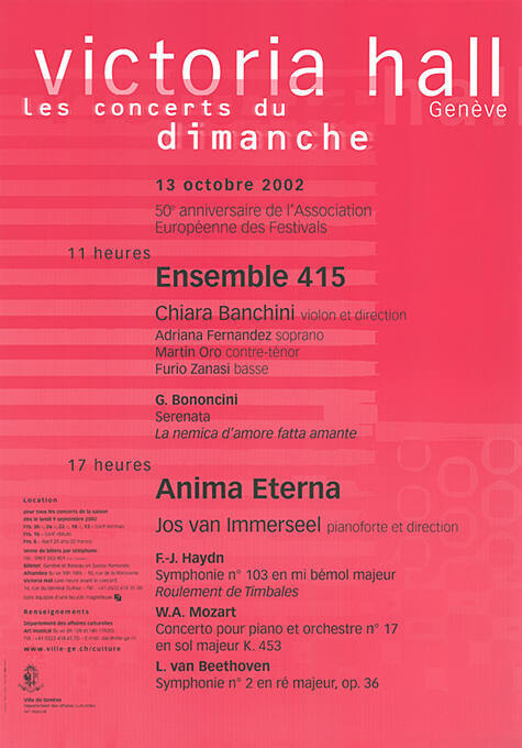 Ensemble 415, Anima Eterna, Victoria Hall, Genève