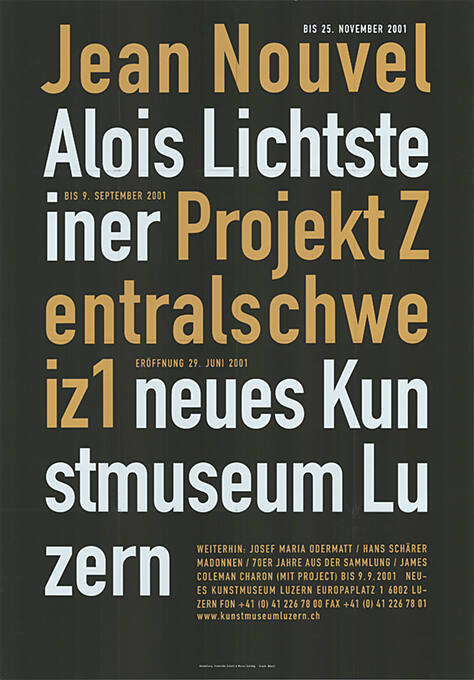 Jean Nouvel, Alois Lichtsteiner, Projekt Zentralschweiz1, neues Kunstmuseum Luzern