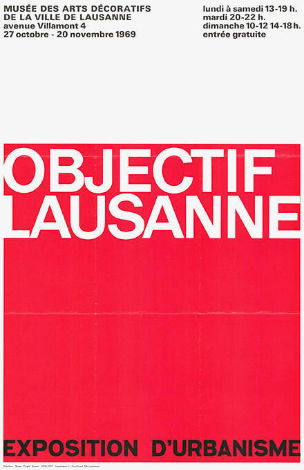 Objectif Lausanne, Musée des Arts Décoratifs de la Ville de Lausanne