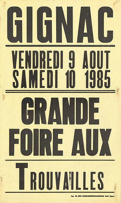 Gignac, Grande foire aux trouvailles