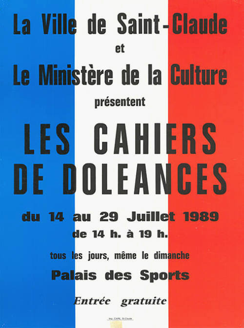 Les cahiers de Doléances, Palais des Sports