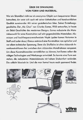 Über die Spannung von Form und Material. Charles Eames, Vitra Classics