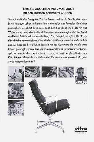 Formale Ansichten muss man auch mit den Händen begreifen können. Charles Eames, Vitra Classics