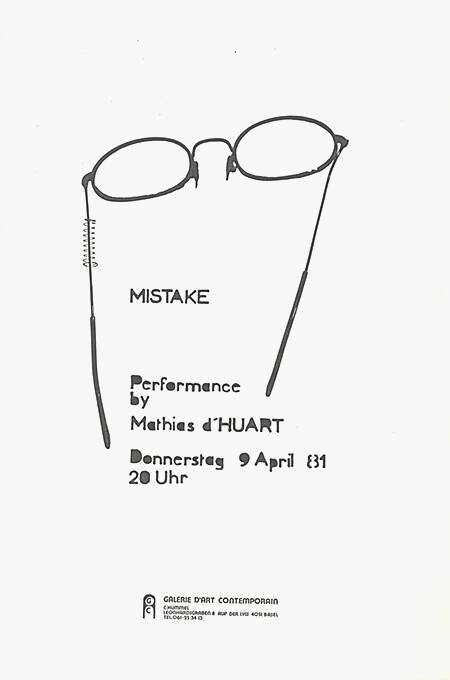 Mistake, Performance by Mathias d’Huart, Galerie d’Art Contemporain, Basel