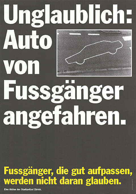 Unglaublich: Auto von Fussgänger angefahren.