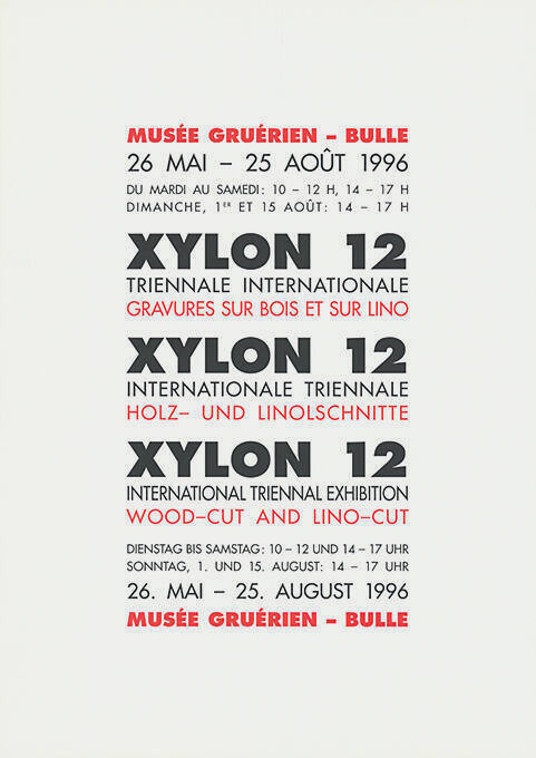 Xylon 12, Musée Gruérien, Bulle