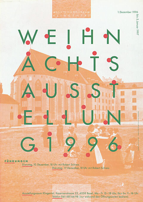 Weihnachtsausstellung 1996,  Ausstellungsraum Klingental, Basel