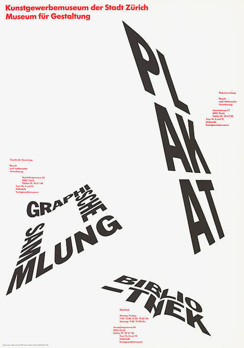 Kunstgewerbemuseum der Stadt Zürich, Museum für Gestaltung, Plakat, Graphische Sammlung, Bibliothek