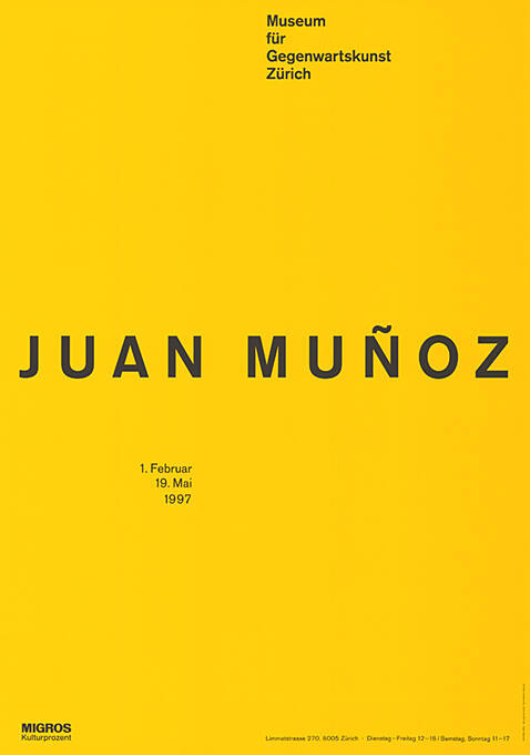 Juan Muñoz, Museum für Gegenwartskunst Zürich