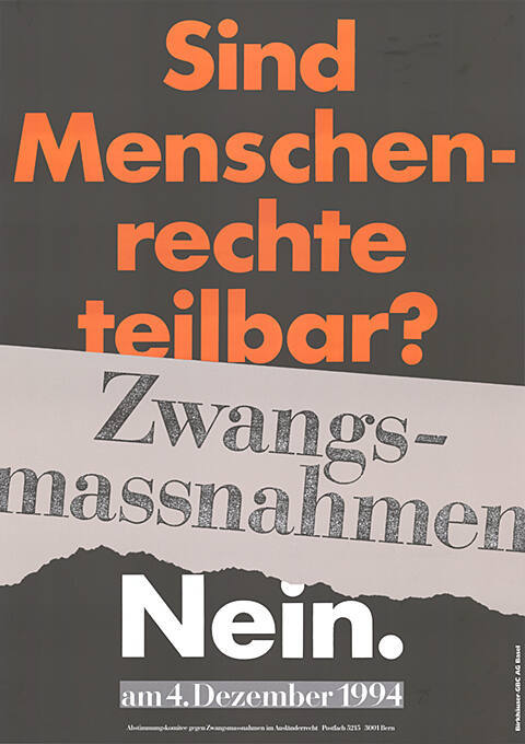 Sind Menschenrechte teilbar? Zwangsmassnahmen Nein.