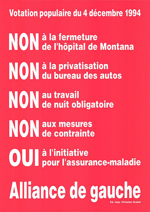 Non, Non, Non, Non, Oui, Alliance de gauche