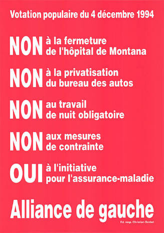 Non, Non, Non, Non, Oui, Alliance de gauche