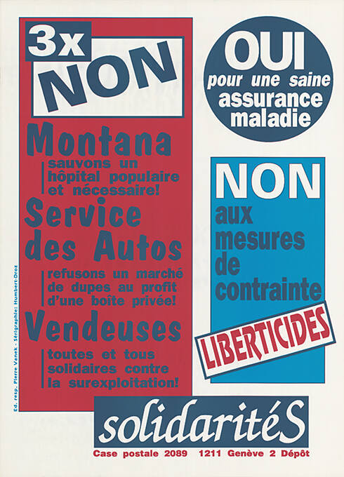 3 × Non, 1 × Oui, SolidaritéS