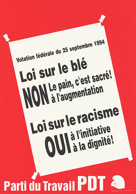 Loi sur le blé, Non, Loi sur le racisme, Oui