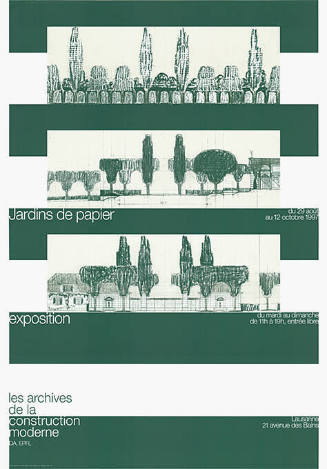 Jardins de papier, exposition, Les archives de la construction moderne, EPFL