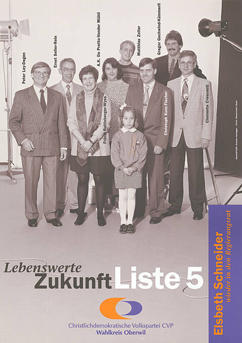 Lebenswerte Zukunft, Liste 5, CVP, Wahlkreis Oberwil