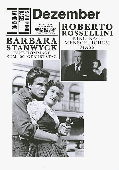 Dezember, Roberto Rossellini, Barbara Stanwyck, Stadtkino Basel, Landkino