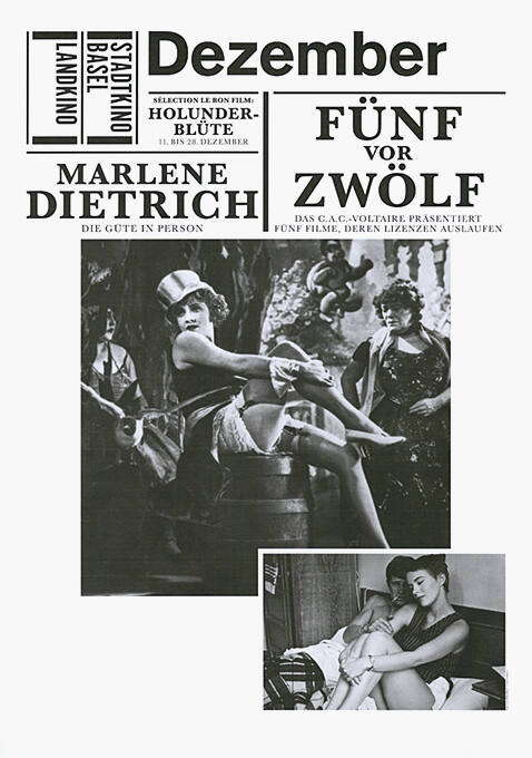 Dezember, Fünf vor Zwölf, Marlene Dietrich, Stadtkino Basel, Landkino