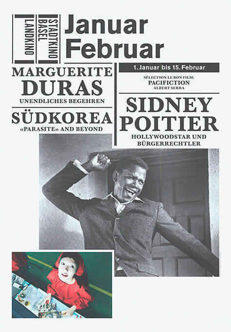 Januar/Februar, Sidney Poitier, Marguerite Duras, Südkorea, Stadtkino Basel, Landkino