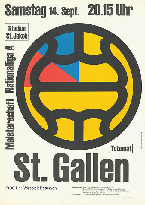 Stadion St. Jakob, Samstag 14. September 20.15 Uhr, Meisterschaft Nationalliga A, St. Gallen, Basel–St. Gallen