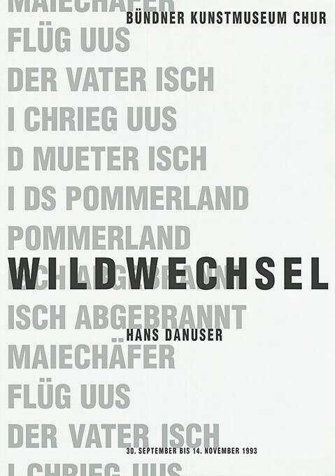 Hans Danuser, Wildwechsel, Bündner Kunstmuseum Chur