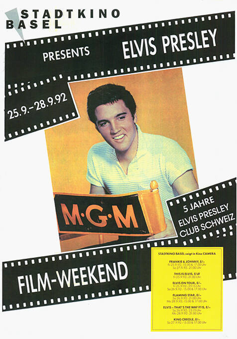 Elvis Presley, Film-Weekend, Cinema Camera, Stadtkino Basel