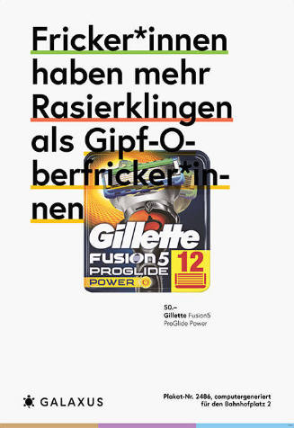 Fricker*innen haben mehr Rasierklingen als Gipf-Oberfricker*innen, Galaxus