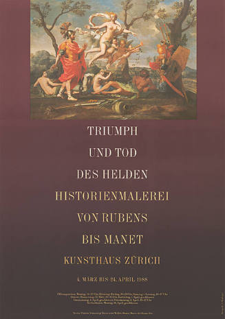 Triumph und Tod des Helden, Historienmalerei von Rubens bis Manet, Kunsthaus Zürich