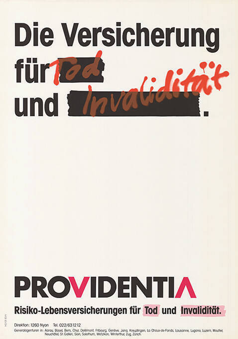 Die Versicherung für Tod und Invalidität. Providentia