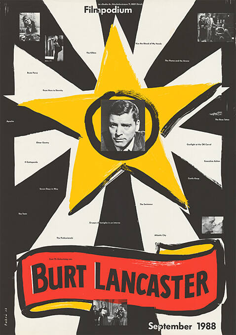 Burt Lancaster, Filmpodium