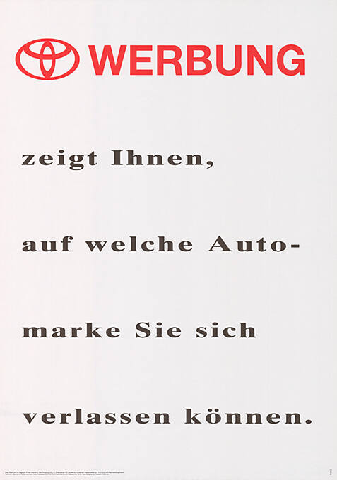 Werbung, zeigt Ihnen, auf welche Automarke Sie sich verlassen können.