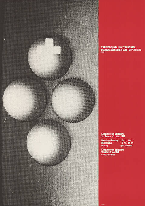 Stipendiatinnen und Stipendiaten des eidgenössischen Kunststipendiums 1991, Kunstmuseum Solothurn