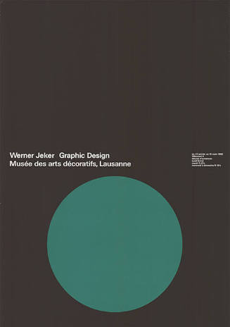Werner Jeker, Graphic Design, Musée des arts décoratifs, Lausanne