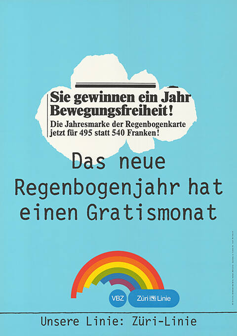 Das neue Regenbogenjahr hat einen Gratismonat, VBZ, Unsere Linie: Züri-Linie