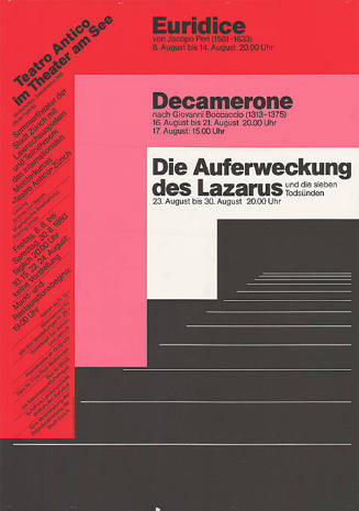 Euridice, Decamerone, Die Auferweckung des Lazarus, Teatro Antico im Theater am See