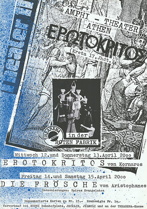 Erotokritos und Aristophanes, Kornaros, Die Frösche, Theater 11, Thearena, Rote Fabrik