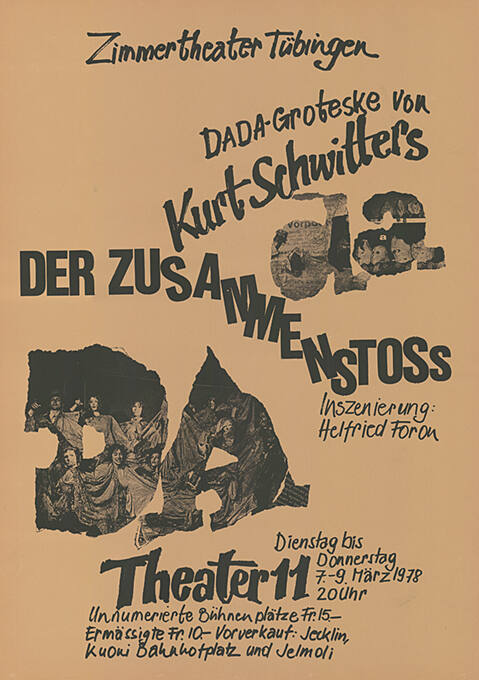 Der Zusammenstoss, Kurt Schwitters, Zimmertheater Tübingen, Theater 11