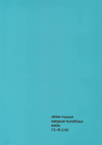 Olivier Mosset, Aargauer Kunsthaus Aarau