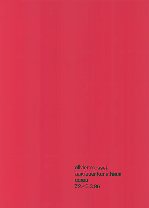 Olivier Mosset, Aargauer Kunsthaus Aarau