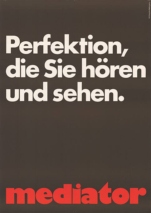 Perfektion, die Sie hören und sehen. Mediator