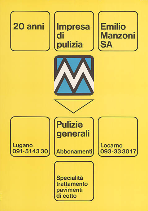 20 anni, Impresa di pulizia, Emilio Manzoni SA, Pulizie generali