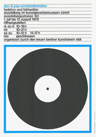 Jazz & Pop Schallplattenhüllen, Funktion und Bildwelten, Kunstgewerbemuseum Zürich