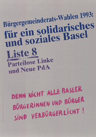 Für ein solidarisches und soziales Basel, Liste 8
